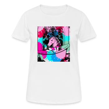 Licorne, graffiti, salle de bain, bain, peinture, coloré - T-shirt respirant Femme - blanc - Devant - AI Model Female 172 dark (172cm)