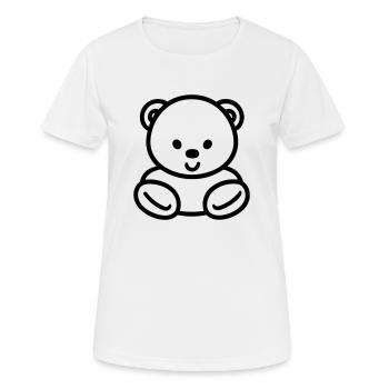 Ours en peluche - T-shirt respirant Femme - blanc - Devant - AI Model Female 172 dark (172cm)