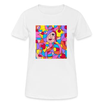 Glückliche Träne - Frauen T-Shirt atmungsaktiv - Weiß - Vorne - AI Model Female 172 dark (172cm)