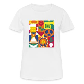 Bavaria Volksfest Graphic / Illustration - Women's Breathable T-Shirt - white - Front - AI Model Female 172 dark (172cm)