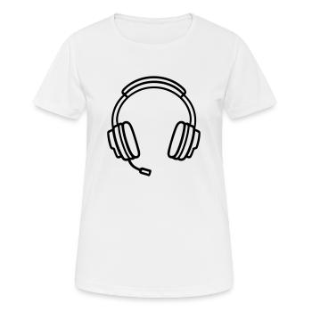 Gaming-Headset - Frauen T-Shirt atmungsaktiv - Weiß - Vorne - AI Model Female 172 dark (172cm)