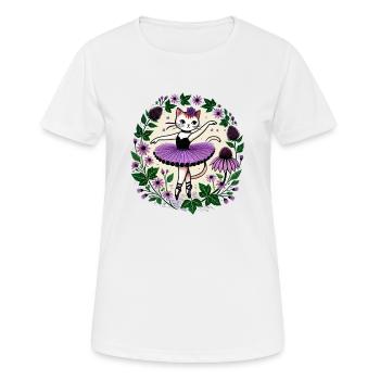 Cute Ballerina Kitty - Women's Breathable T-Shirt - white - Front - AI Model Female 172 dark (172cm)