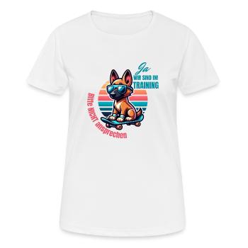 Hunde Training - Frauen T-Shirt atmungsaktiv - Weiß - Vorne - AI Model Female 172 dark (172cm)
