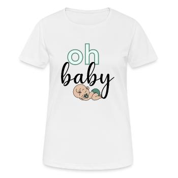Oh Baby - Frauen T-Shirt atmungsaktiv - Weiß - Vorne - AI Model Female 172 dark (172cm)