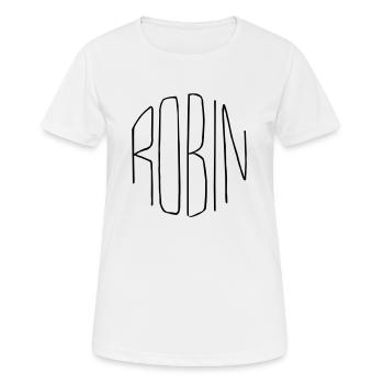 Robin - Frauen T-Shirt atmungsaktiv - Weiß - Vorne - AI Model Female 172 dark (172cm)