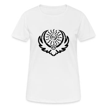 Eule und Sonne - Frauen T-Shirt atmungsaktiv - Weiß - Vorne - AI Model Female 172 dark (172cm)