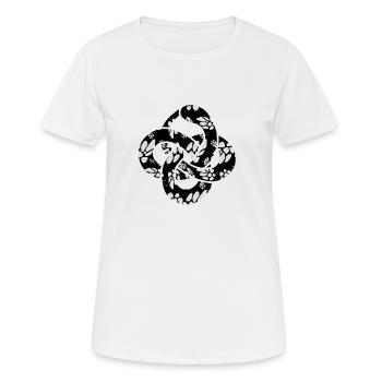 eine Schlange, die ihren Schwanz frisst - Frauen T-Shirt atmungsaktiv - Weiß - Vorne - AI Model Female 172 dark (172cm)