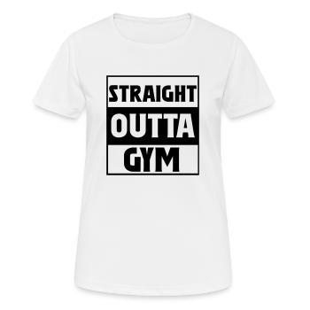 Tout droit sorti du gymnase - T-shirt respirant Femme - blanc - Devant - AI Model Female 172 dark (172cm)
