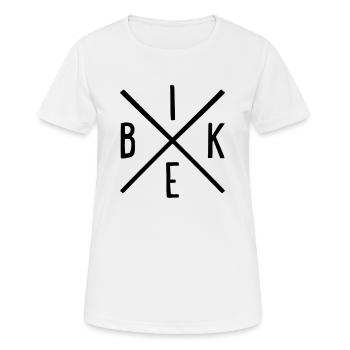 Bike - Frauen T-Shirt atmungsaktiv - Weiß - Vorne - AI Model Female 172 dark (172cm)