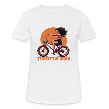 curly throttle babe - Frauen T-Shirt atmungsaktiv - Weiß - Vorne - AI Model Female 172 dark (172cm)