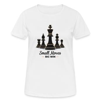Schach small moves Big WIN - Frauen T-Shirt atmungsaktiv - Weiß - Vorne - AI Model Female 172 dark (172cm)