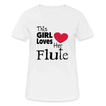 This Girl Loves Her Flute - Frauen T-Shirt atmungsaktiv - Weiß - Vorne - AI Model Female 172 dark (172cm)