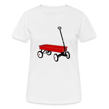Wagen - Frauen T-Shirt atmungsaktiv - Weiß - Vorne - AI Model Female 172 dark (172cm)