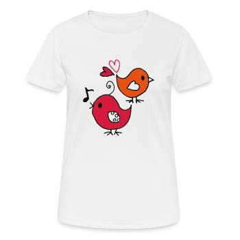 Spatzen - Frauen T-Shirt atmungsaktiv - Weiß - Vorne - AI Model Female 172 dark (172cm)