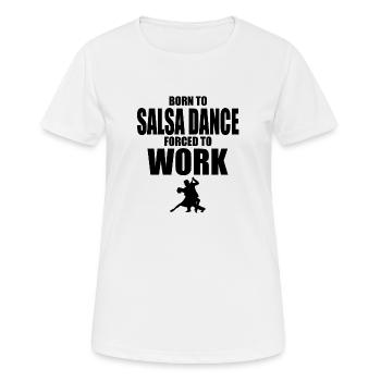 Né à la salsa - T-shirt respirant Femme - blanc - Devant - AI Model Female 172 dark (172cm)