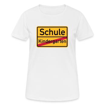 Schule - Frauen T-Shirt atmungsaktiv - Weiß - Vorne - AI Model Female 172 dark (172cm)