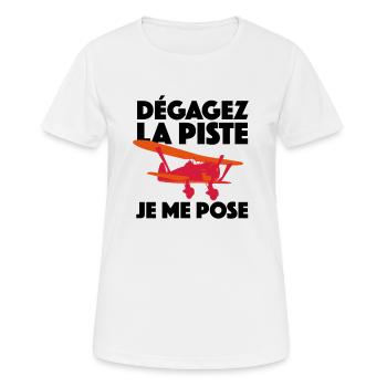 JE ME POSE - T-shirt respirant Femme - blanc - Devant - AI Model Female 172 dark (172cm)