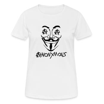 logo anarchy anonymous masque - T-shirt respirant Femme - blanc - Devant - AI Model Female 172 dark (172cm)