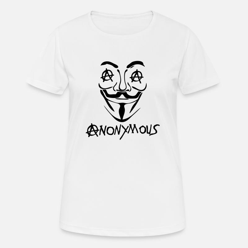 logo anarchy anonymous masque - T-shirt respirant Femme - blanc