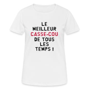 Casse-cou / Casse cou / Sport / Freestyle / Risque - T-shirt respirant Femme - blanc - Devant - AI Model Female 172 dark (172cm)