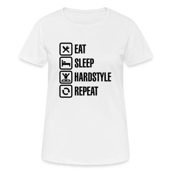 Eat Sleep hardstyle Repeat - Frauen T-Shirt atmungsaktiv - Weiß - Vorne - AI Model Female 172 dark (172cm)