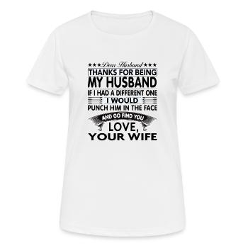 Dear Husband... - Women's Breathable T-Shirt - white - Front - AI Model Female 172 dark (172cm)