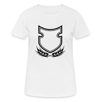 lorbeer kranz schild wappen emblem rahmen banner d - Frauen T-Shirt atmungsaktiv - Weiß - Vorne - AI Model Female 172 dark (172cm)