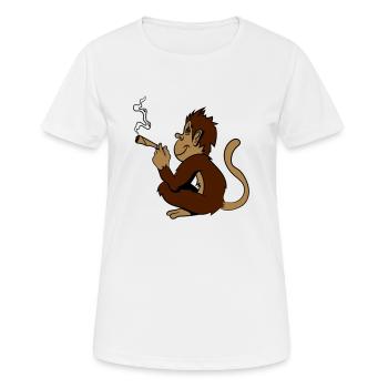 affe Weed Hanf - Frauen T-Shirt atmungsaktiv - Weiß - Vorne - AI Model Female 172 dark (172cm)