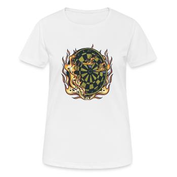 Burning dartboard - Women's Breathable T-Shirt - white - Front - AI Model Female 172 dark (172cm)