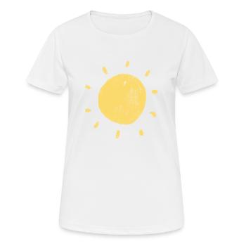Sonne - Frauen T-Shirt atmungsaktiv - Weiß - Vorne - AI Model Female 172 dark (172cm)