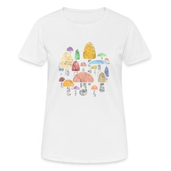 Pilz - Frauen T-Shirt atmungsaktiv - Weiß - Vorne - AI Model Female 172 dark (172cm)