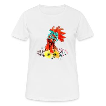 Poulet poules poules poules à lunettes - T-shirt respirant Femme - blanc - Devant - AI Model Female 172 dark (172cm)