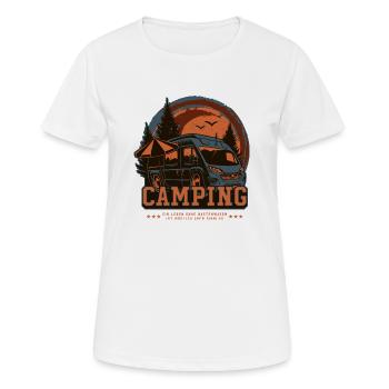 Kastenwagen Camping - Frauen T-Shirt atmungsaktiv - Weiß - Vorne - AI Model Female 172 dark (172cm)