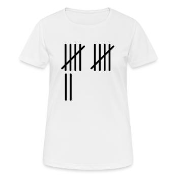 12 Stripes - Frauen T-Shirt atmungsaktiv - Weiß - Vorne - AI Model Female 172 dark (172cm)