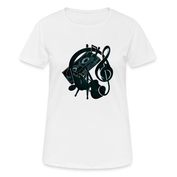 Enregistrements sur cassette - T-shirt respirant Femme - blanc - Devant - AI Model Female 172 dark (172cm)