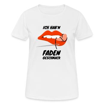 Fader Geschmack vs Fadengeschmack im Mund. - Frauen T-Shirt atmungsaktiv - Weiß - Vorne - AI Model Female 172 dark (172cm)