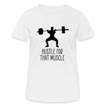 hustle pour cette citation musculaire - T-shirt respirant Femme - blanc - Devant - AI Model Female 172 dark (172cm)