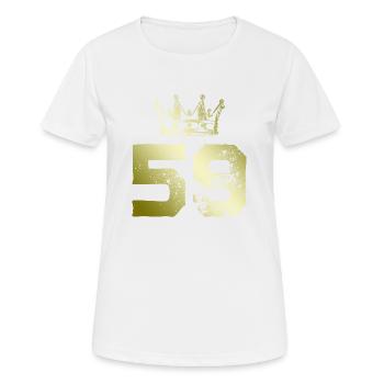 59 Number crown - Women's Breathable T-Shirt - white - Front - AI Model Female 172 dark (172cm)