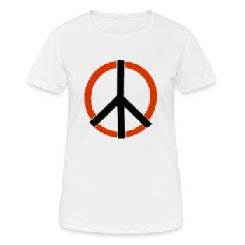 Frieden Friedenszeichen Friedensbewegung Zeichen - Frauen T-Shirt atmungsaktiv - Weiß - Vorne - AI Model Female 172 dark (172cm)