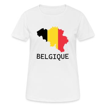 Belgique - T-shirt respirant Femme - blanc - Devant - AI Model Female 172 dark (172cm)