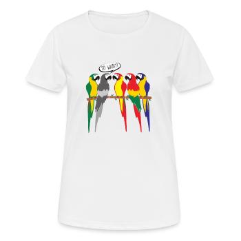PERROQUET OISEAU MONOCHROME - T-shirt respirant Femme - blanc - Devant - AI Model Female 172 dark (172cm)