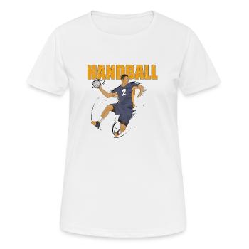 Handball - Frauen T-Shirt atmungsaktiv - Weiß - Vorne - AI Model Female 172 dark (172cm)