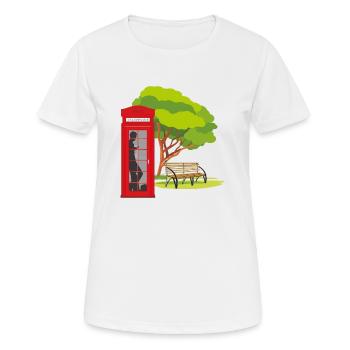 Telefonzelle im Park - Frauen T-Shirt atmungsaktiv - Weiß - Vorne - AI Model Female 172 dark (172cm)