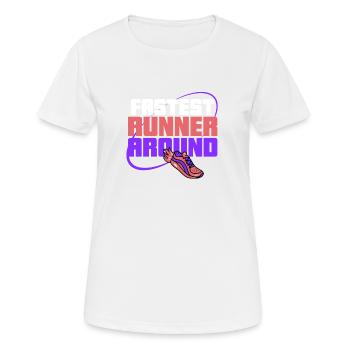 FRStest runner autour - T-shirt respirant Femme - blanc - Devant - AI Model Female 172 dark (172cm)