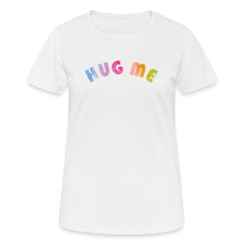 HUG ME Regenbogenfarben - Frauen T-Shirt atmungsaktiv - Weiß - Vorne - AI Model Female 172 dark (172cm)