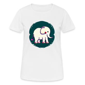 Little Elephant Cartoon Cute Adventure 14 - Women's Breathable T-Shirt - white - Front - AI Model Female 172 dark (172cm)