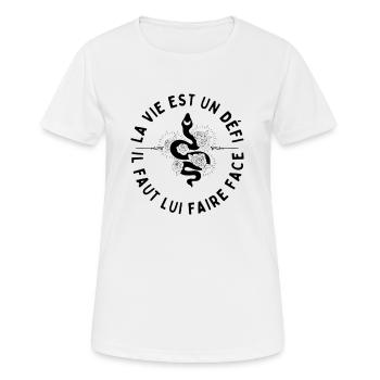CITATION - T-shirt respirant Femme - blanc - Devant - AI Model Female 172 dark (172cm)