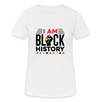 Ich bin schwarz Geschichte - Frauen T-Shirt atmungsaktiv - Weiß - Vorne - AI Model Female 172 dark (172cm)