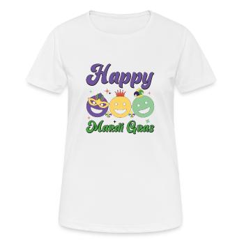 Happy Mardi Gras - Frauen T-Shirt atmungsaktiv - Weiß - Vorne - AI Model Female 172 dark (172cm)