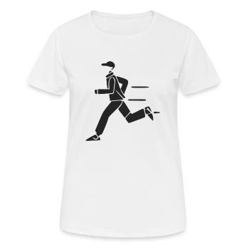 Le coureur de footing - T-shirt respirant Femme - blanc - Devant - AI Model Female 172 dark (172cm)